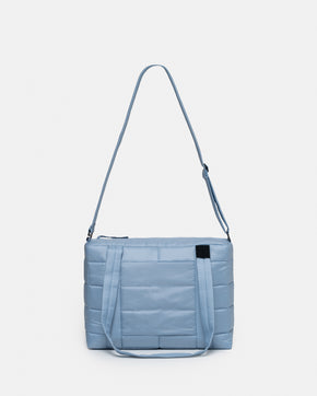 Baby blue midi puffer bag