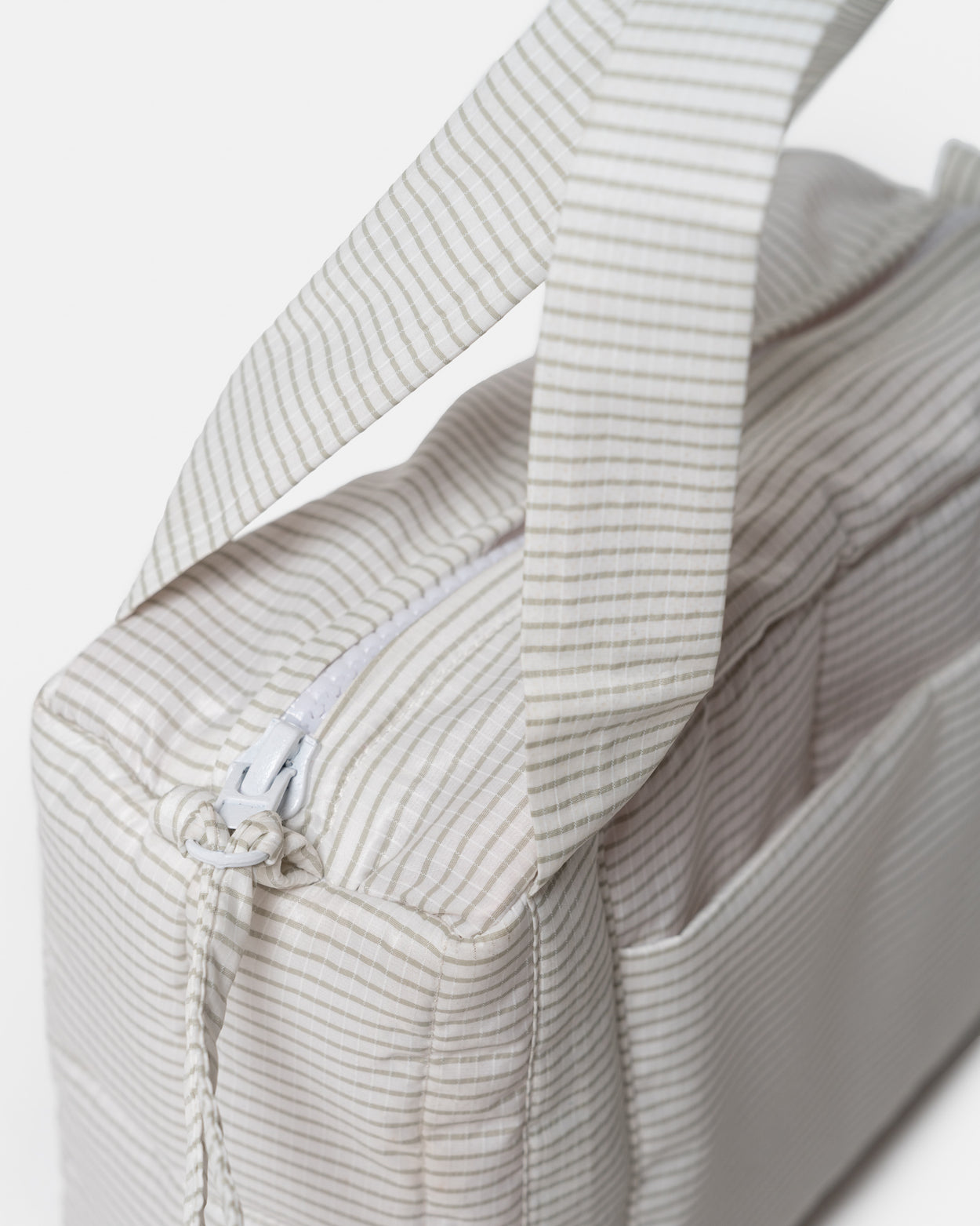 Striped White Mini Puffer Bag