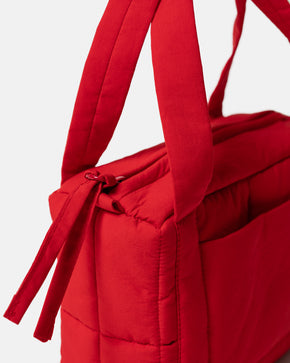 Bright Red Mini Puffer Bag
