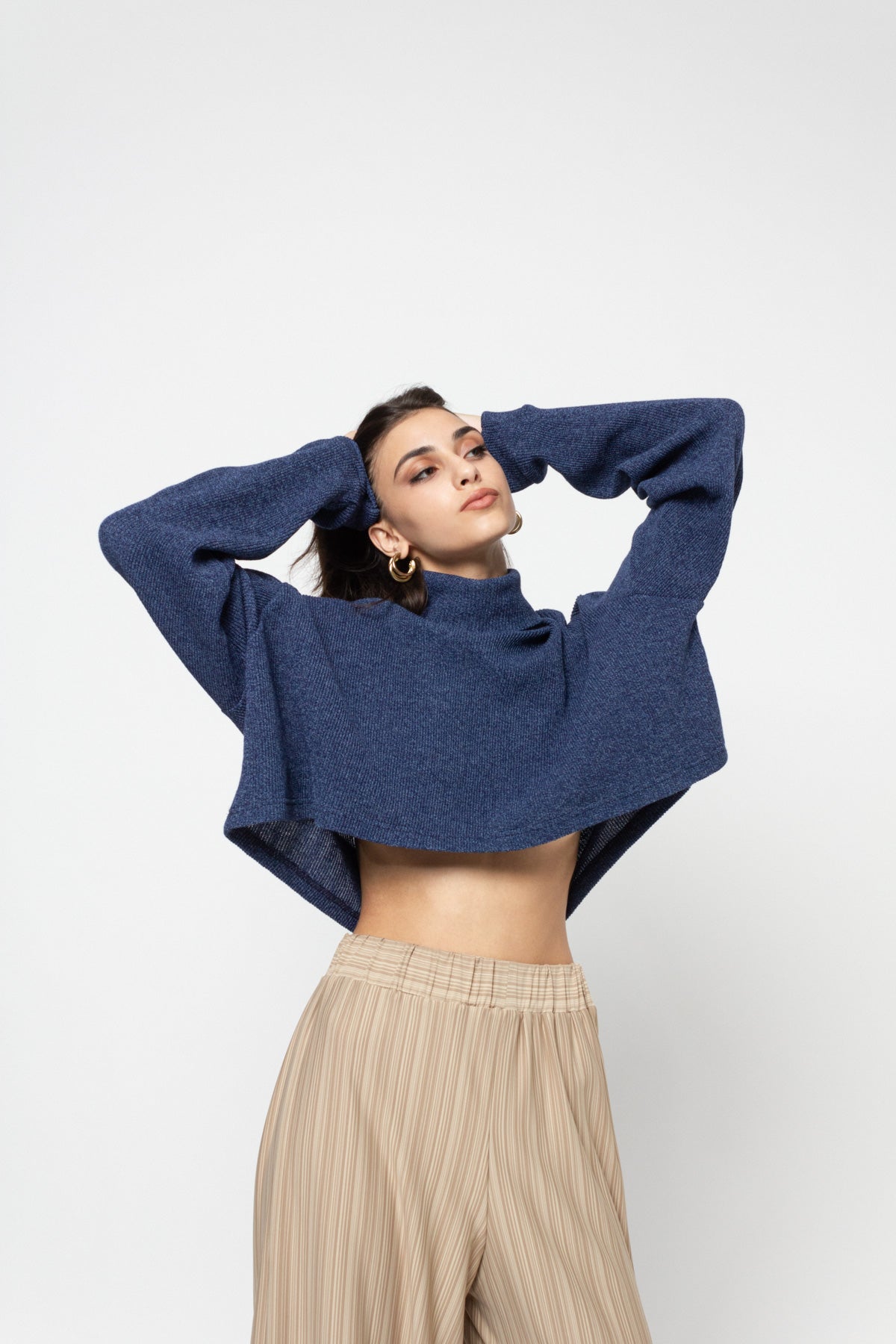 The Blue High Neck Cosy Sweater