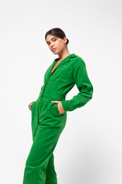 Forest Green Corduroy Jumpsuit