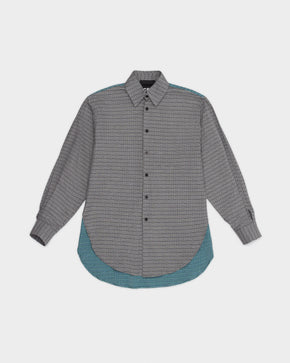 Grey Green Slit Shirt