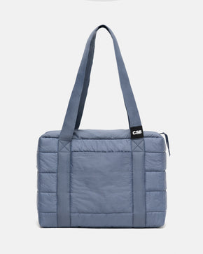Midi Blue Check Puffer Bag