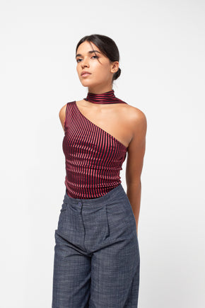 The Red Choker Top