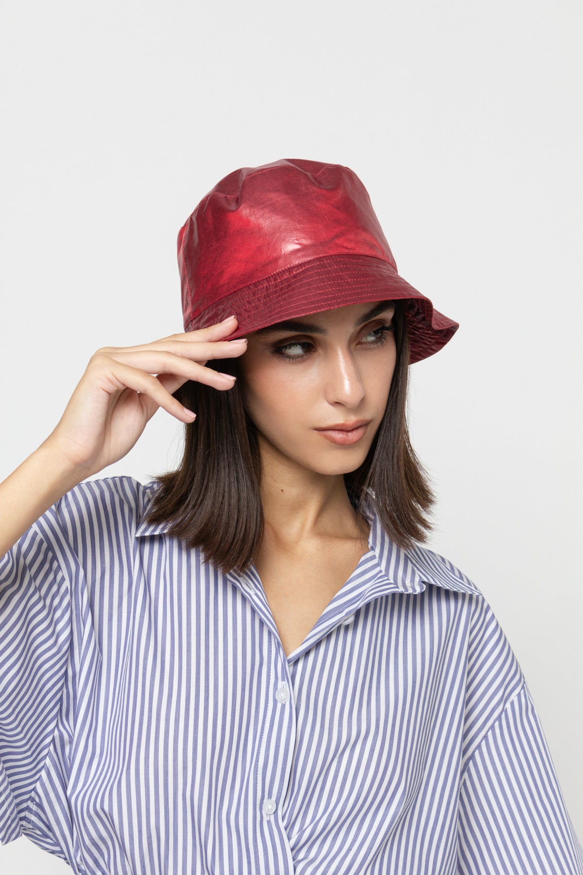 Red Nylon Bucket Hat