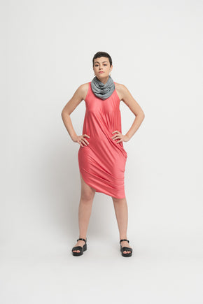 Side Drape Coral Dress