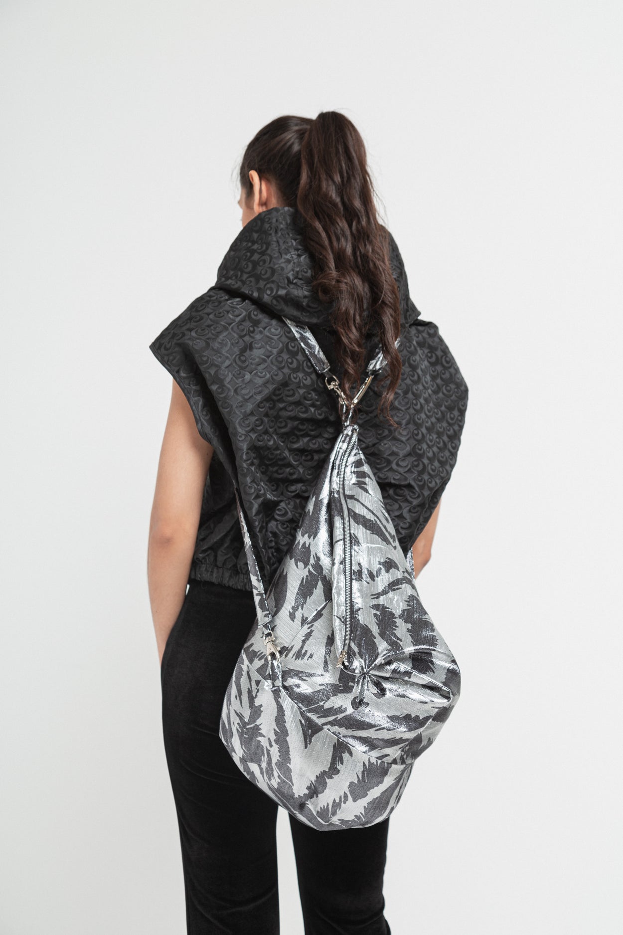 Silver Slouch Bag