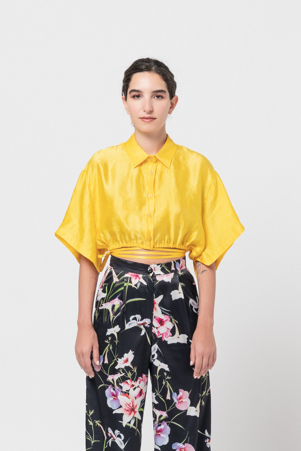 The Sunny Cropped Wrap Shirt