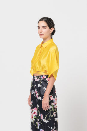 The Sunny Cropped Wrap Shirt