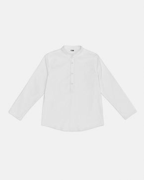 The White Mandarin Collar Shirt